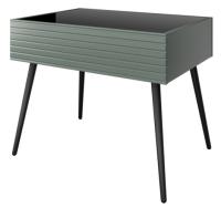 Стол журнальный Брента (лдсп, стекло-черное,  черный, лак белый (Браво-мебель) ) в Белогорске от производителя 