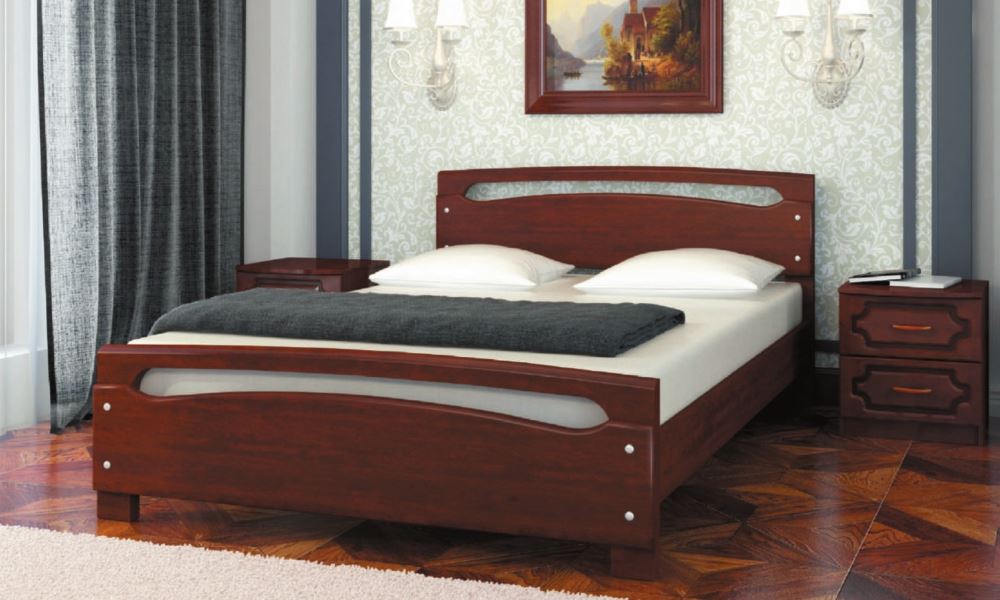 Фото Кровать двуспальная Камелия-2 (СМ 140х200) без основания с универсальными царгами от производителя Браво-мебель в Белогорске по цене 17 120 ₽