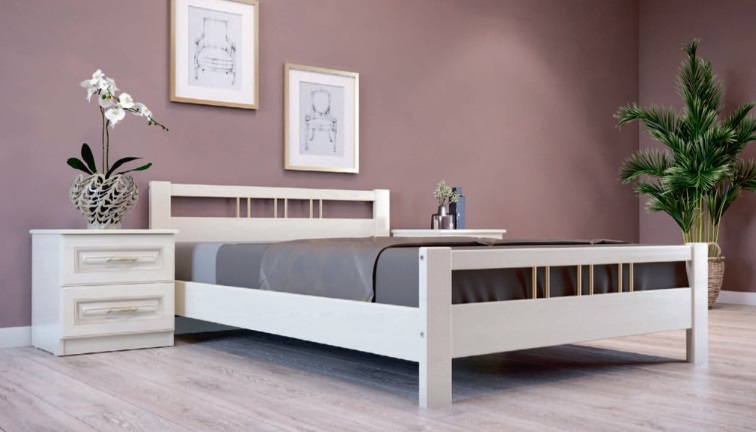 Фото Кровать двуспальная Вероника-3 (СМ 140х200) без основания с универсальными царгами от производителя Браво-мебель в Белогорске по цене 13&nbsp;070 ₽