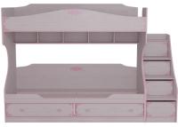 Фото detskie-krovati кровать детская двухъярусная ева-1 секции-2 и 3 (см 80х200) с основанием и лестницей производитель Росток