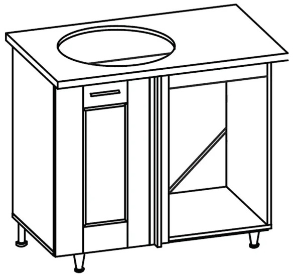 Фото Кухня Селена К-78 стол-мойка угловая 1000 левая от производителя Ставрополь Мебель в Белогорске по цене 3 630 ₽