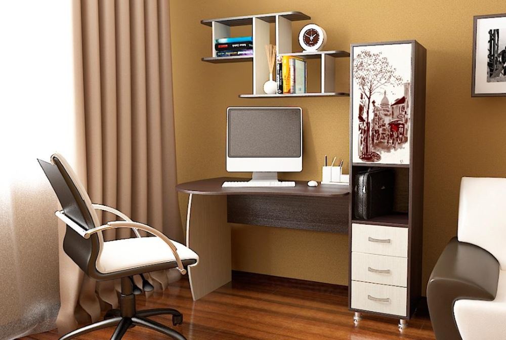 Фото Стол компьютерный Гимназист(М) (с полкой) от производителя ТриЯ в Белогорске по цене 15&nbsp;510 ₽