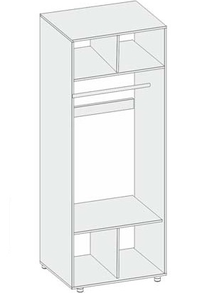 Фото Шкаф Аллегро вар.№4 (90) экокожа двухдверный от производителя Диал в Белогорске по цене 11&nbsp;560 ₽