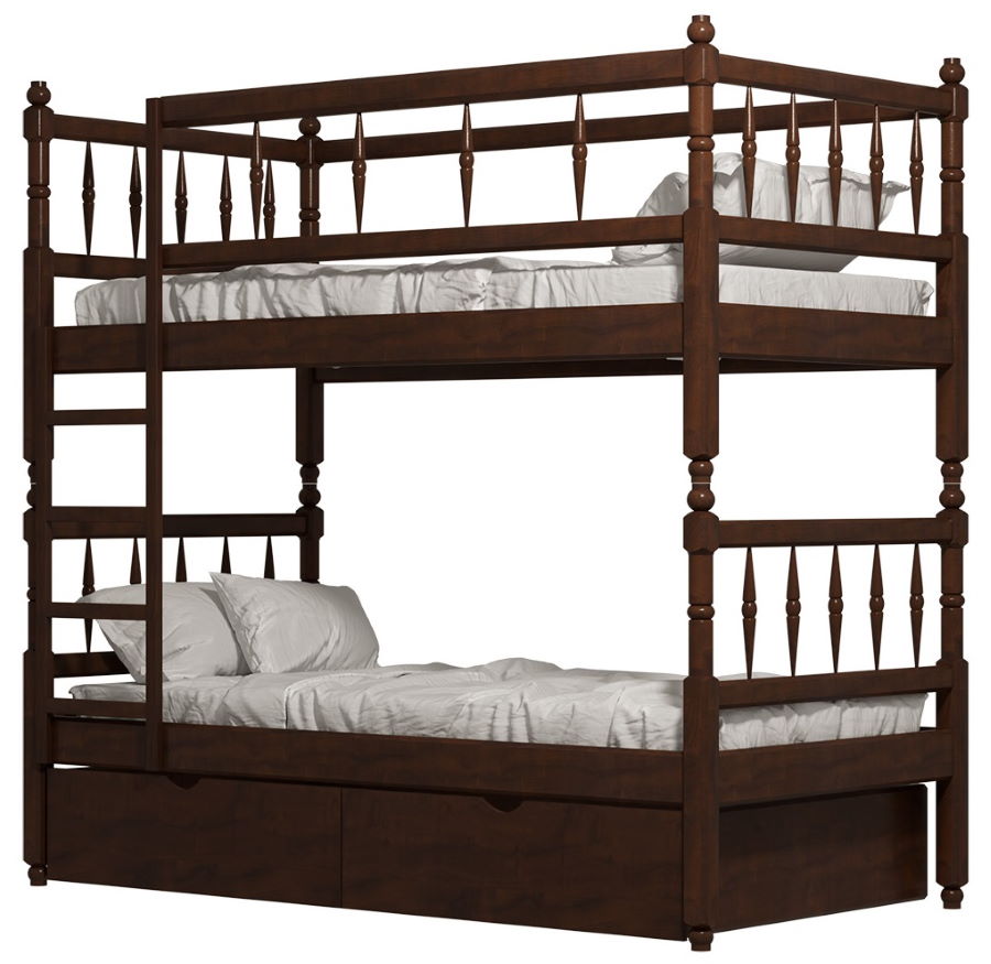 Фото Кровать двухъярусная №2 (СМ 80х190) с основанием от производителя Фант-мебель в Белогорске по цене 37 680 ₽