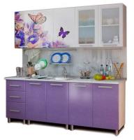 Кухня Люкс Ирис (2,0) (серый, фотопечать-фиолетовый глянец,(БТС)) в Белогорске от производителя 