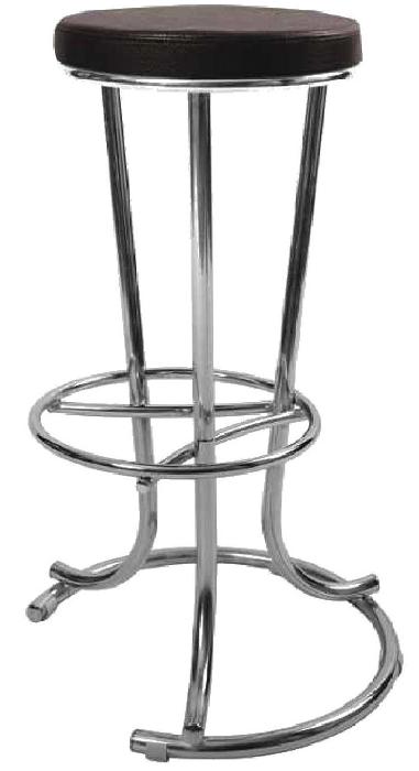 Табурет барный Омега ( Обивка стула:кожзам , хром, 030 коричневый (Кристалл) )
