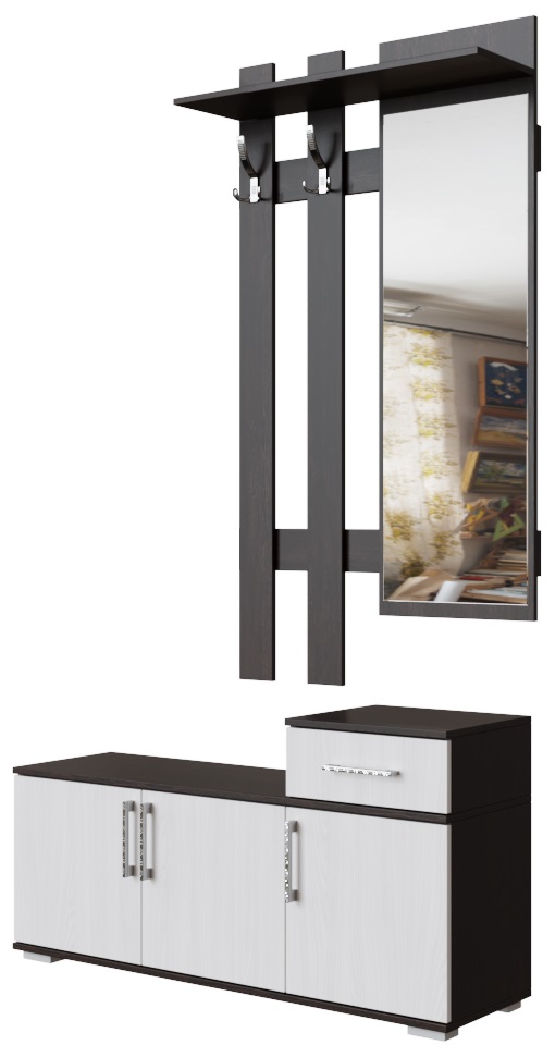 Фото Вешалка с зеркалом №3 (0,8) от производителя Хорошая мебель в Белогорске по цене 14 480 ₽