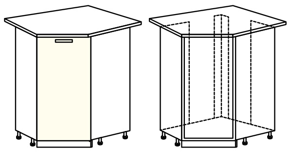 Фото Кухня Диана-4 (ЛДСП) шкаф-стол 860 (ШНУ-1) от производителя Фант-мебель в Белогорске по цене 2 960 ₽