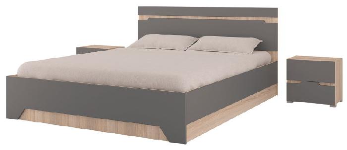 Спальный гарнитур Анталия (набор-комплект) (Корпус ЛДСП , фасады МДФ в пленке пвх с матовым эффектом soft touch , цвет корпуса дуб сонома , цвет фасадов графит софт) Спальный гарнитур Анталия (набор-комплект) (Корпус ЛДСП , фасады МДФ в пленке пвх с матовым эффектом soft touch , цвет корпуса дуб сонома , цвет фасадов графит софт)