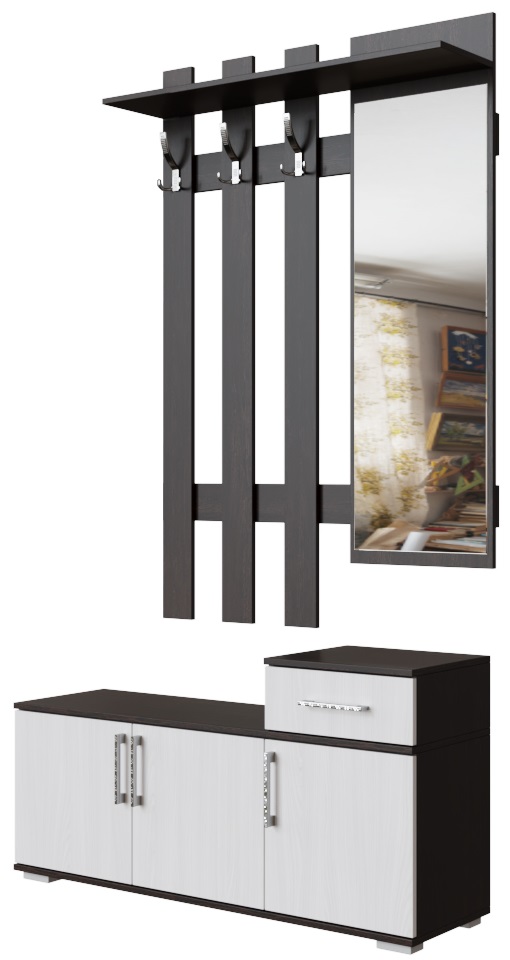 Фото Вешалка с зеркалом №3 (1,0) от производителя Хорошая мебель в Белогорске по цене 13 860 ₽