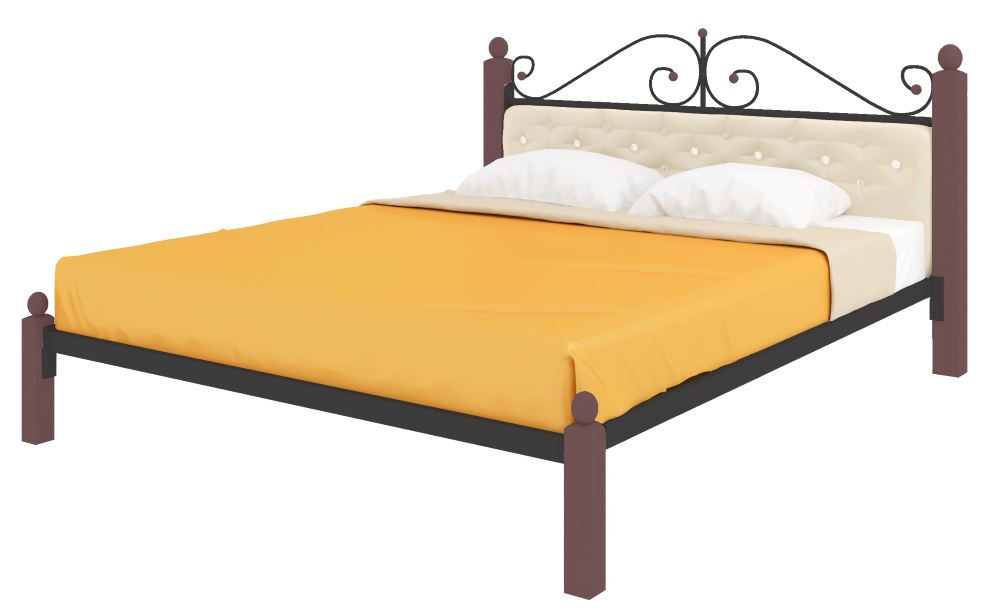 Фото Кровать двуспальная Диана Lux мягкая (СМ 160х200) трубка металл от производителя Милсон в Белогорске по цене 23 340 ₽