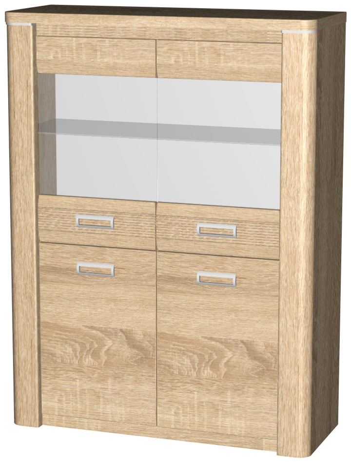 Фото Пенал со стеклом низкий Магнолия ГМ-05 от производителя СБК в Белогорске по цене 25&nbsp;330 ₽