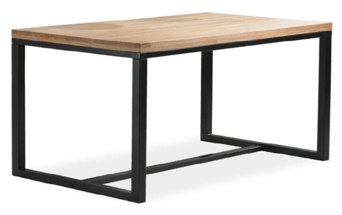 Стол обеденный Signal Loras A (1,8) (металл, шпон-дуб,  черный (Signal) ) Стол обеденный Signal Loras A (1,8) (металл, шпон-дуб,  черный (Signal) )