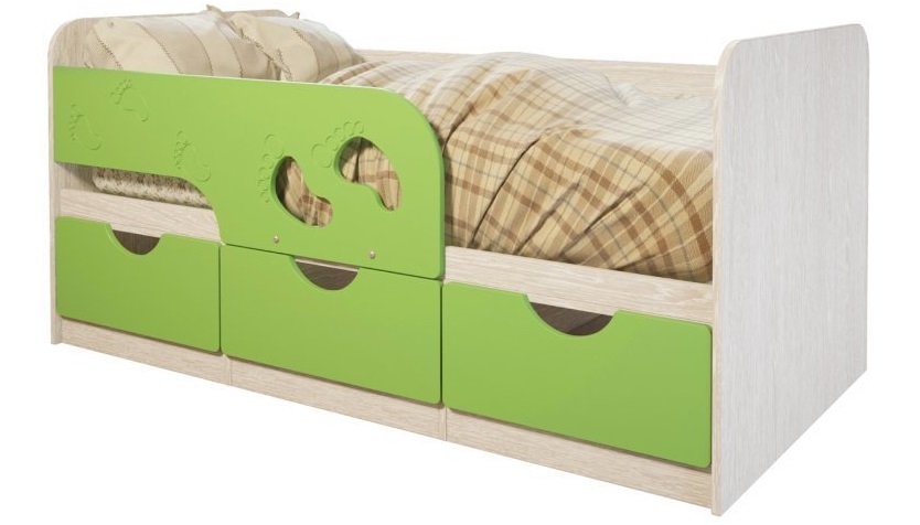 Фото Кровать детская Минима Лего (СМ 80х186) с ящиками от производителя Мебелони в Белогорске по цене 13&nbsp;530 ₽