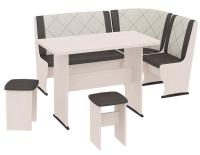 Кухонный уголок-комплект Челси Т2 (дуб белфорт, кожзам лен коричневый-лен бежевый (ТриЯ) ) в Белогорске от производителя 