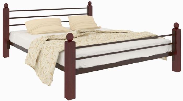 Кровать двуспальная Милана Lux Plus (СМ 140х200) трубка металл ( 140х200 , металл/дерево , медная шагрень , без подъемного мех. , без ящиков , без матраса (Милсон) )