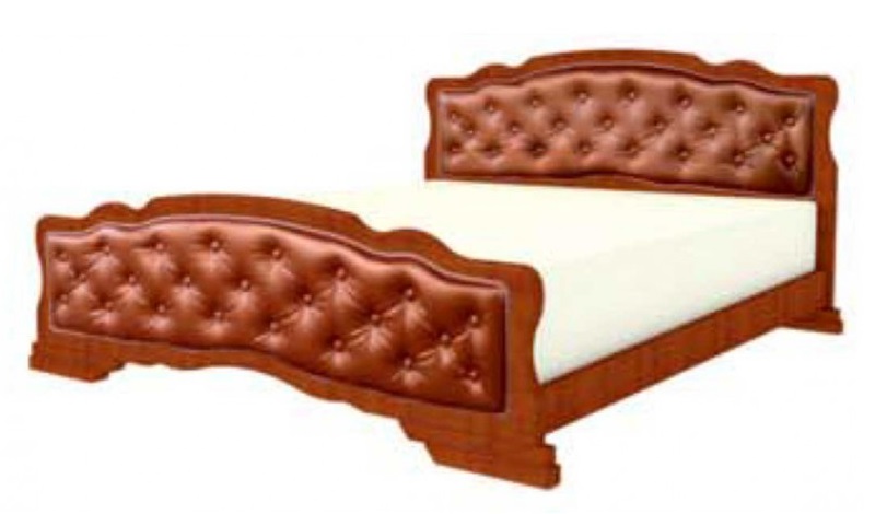 Фото Кровать двуспальная Карина-10 (СМ 140х200) с элементами экокожи, без основания с универсальными царг от производителя Браво-мебель в Белогорске по цене 18 720 ₽