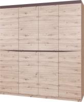 Шкаф Тиана ШР-4 (200) без зеркал четырехдверный (дуб бонифаций, дуб бонифаций-вольфрам,(Браво-мебель)) в Белогорске от производителя 