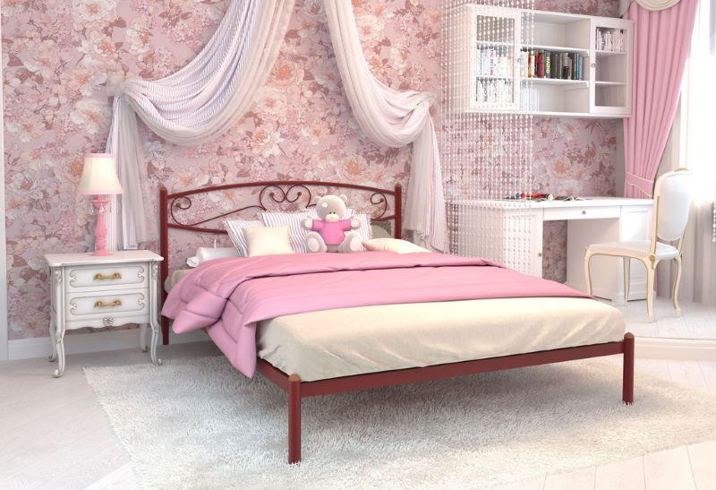 Фото Кровать двуспальная Каролина (СМ 180х200) трубка металл от производителя Милсон в Белогорске по цене 13 810 ₽