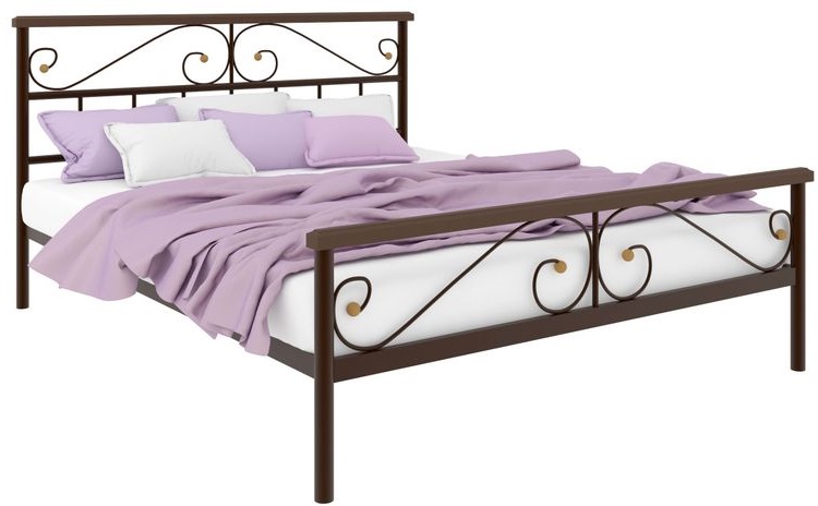 Фото Кровать двуспальная Эсмеральда Plus (СМ 160х200) трубка металл от производителя Милсон в Белогорске по цене 16 320 ₽