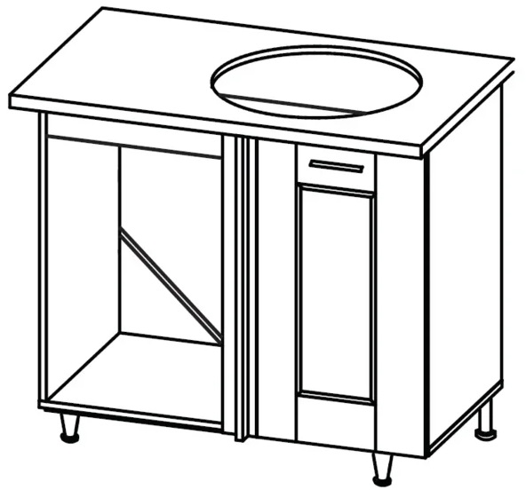 Фото Кухня Селена К-78 стол-мойка угловая 1000 правая от производителя Ставрополь Мебель в Белогорске по цене 3 630 ₽