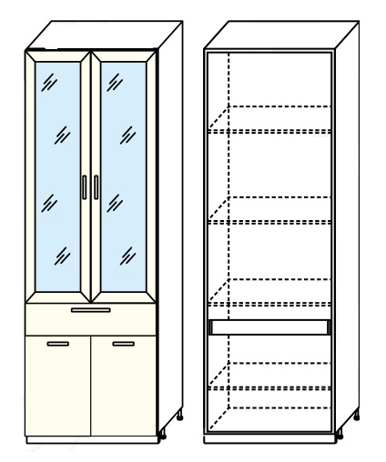 Фото Кухня Диана-4 (ЛДСП) шкаф 800 (ШП-2) от производителя Фант-мебель в Белогорске по цене 11 530 ₽