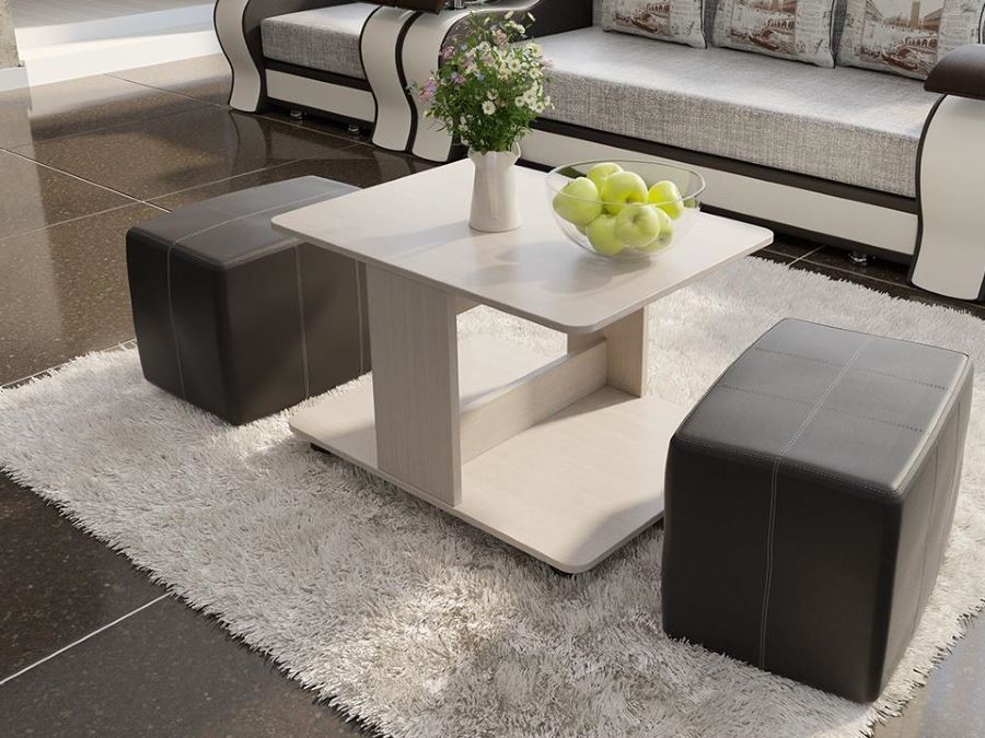 Фото Стол журнальный Капри с пуфиками от производителя ТриЯ в Белогорске по цене 9&nbsp;160 ₽