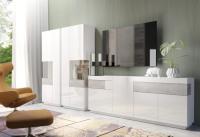 Стенка белый глянец бетон