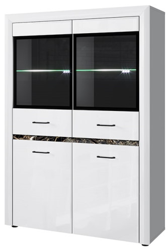 Фото Шкаф с витриной 2V2D ВайтБлек (WhitBlack) от производителя Анрэкс в Белогорске по цене 33 870 ₽