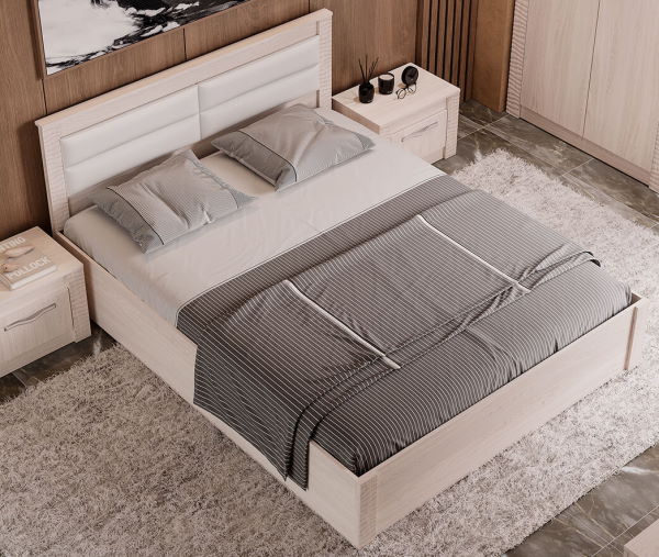 Фото Кровать двуспальная Монако КР-16 (СМ 160х200) с основанием (Мебелони) от производителя Мебелони в Белогорске по цене 11 850 ₽