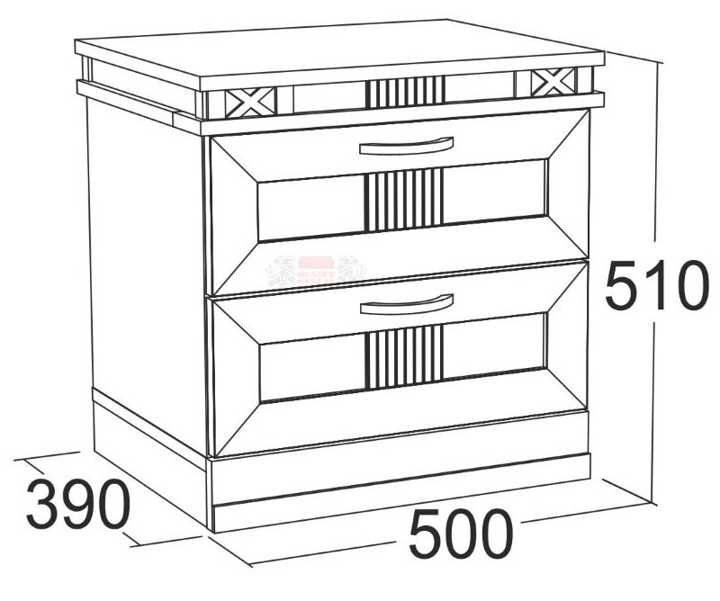 Фото Тумба прикроватная Ольга-18 с 2-мя ящиками от производителя Фант-мебель в Белогорске по цене 5&nbsp;020 ₽