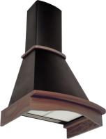 Вытяжка купольная Jasmin 160 (600х498хh605(1050)) (Материал Металл/Дерево , Цвет Черный/Неокрашено) в Белогорске от производителя 