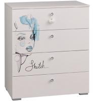 Комод Гламур  (белый-белый глянец (Мебельсон) ) в Белогорске от производителя 