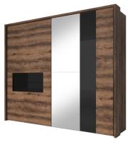 Шкаф-купе-2D typ 19 Indira (2 двери) (Материал дверей:МДФ-стекло-зеркало, цвет дверей:дуб монастери-черное, цвет каркаса:дуб монастери (Helvetia) ) в Белогорске от производителя 