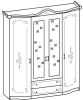 Фото Шкаф Сильвия (190) четырехдверный от производителя Ставрополь Мебель в Белогорске по цене 32&nbsp;170 ₽